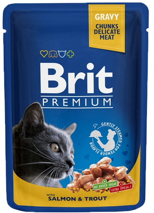 Brit Premium Cat Adult Łosoś + Pstrąg saszetka 100g