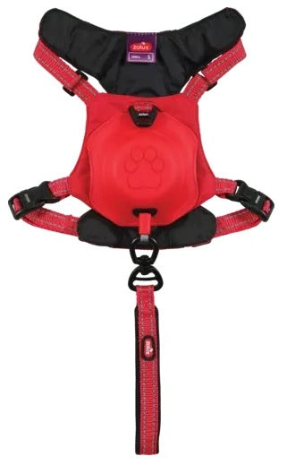 Zolux Szelki ze smyczą automatyczną Easyride S czerwone