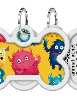 Collar WauDog Smart ID Zawieszka z QR-paszportem kość 4x3cm futrzane potwory