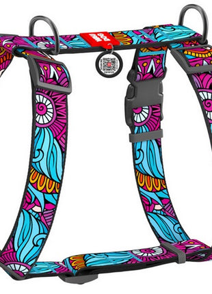 Collar WauDog Nylon Szelki nylonowe anatomiczne w kształcie litery H, z QR-paszportem, plastikowy fastex, wzór LATO, rozmiar XL 35mm