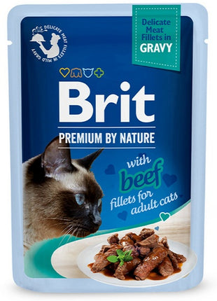 Brit Premium Cat Fillets with Beef sos saszetka 85g