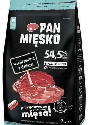 Pan Mięsko Karma sucha dla psa - wieprzowina i dzik chrupki XL 9kg