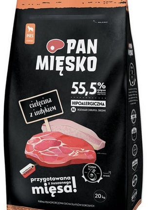 Pan Mięsko Karma sucha dla psa - cielęcina i indyk chrupki M 20kg