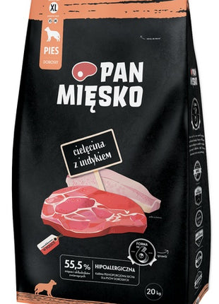 Pan Mięsko Karma sucha dla psa - cielęcina i indyk chrupki XL 20kg