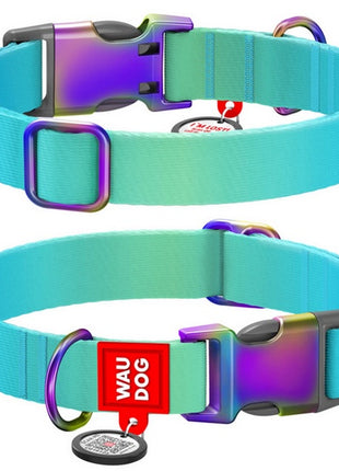 Collar WauDog Recycled Obroża nylonowa z QR-paszportem, gradient XL 25mm x 37-58cm niebieski