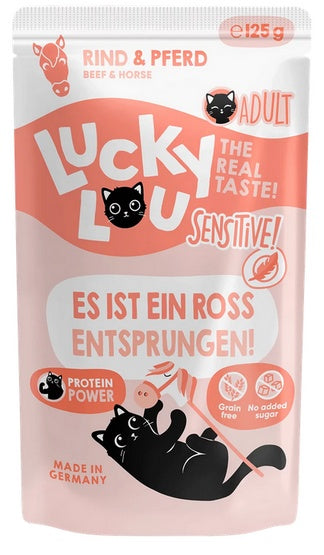Lucky Lou Lifestage Sensitive Wołowina i konina saszetka 125g