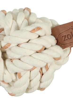 Zolux Zabawka dla psa do aportowania piłka sznurowa Leather Touch 7cm