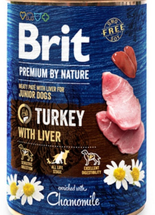 Brit Premium By Nature Turkey & Liver Junior puszka 400g