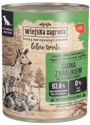 Wiejska Zagroda Leśne Smaki Sarna z królikiem puszka 800g