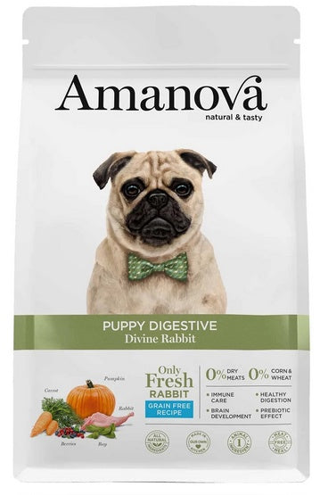 Amanova Dog Puppy Digestive Divine Rabbit - królik 7kg