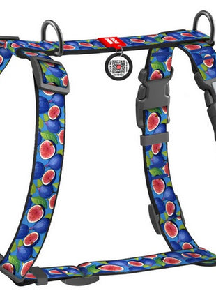 Collar WauDog Nylon Szelki nylonowe anatomiczne w kształcie litery H, z QR-paszportem, plastikowy fastex, wzór FIGA, rozmiar M 20mm