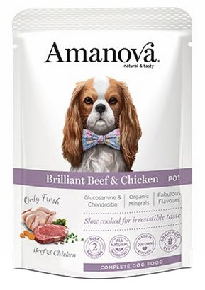 Amanova Dog Adult Brilliant Beef & Chicken - wołowina i kurczak saszetka 100g [P01]