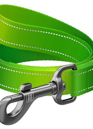 Collar WauDog Nylon Mono Smycz nylonowa odblaskowa M 20mm/200cm jasnozielona