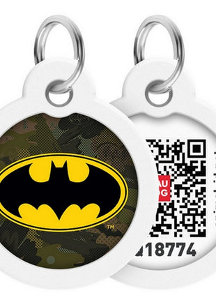 Collar WauDog Smart ID Zawieszka z QR-paszportem okrągła 3cm batman zielony