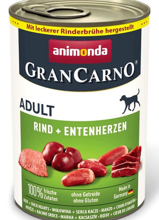 Animonda GranCarno Original Adult Rind Entenherzen Wołowina + Serca kacze puszka 400g