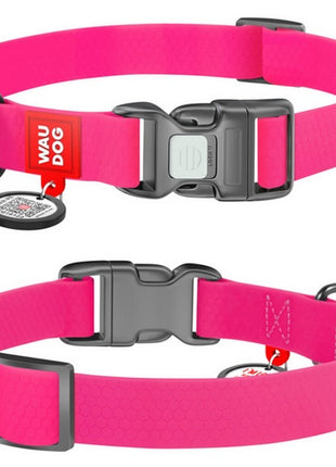 Collar Waterproof Obroża wodoodporna z QR-paszportem, plastikowy fastex, S 15mm/25-35cm różowa