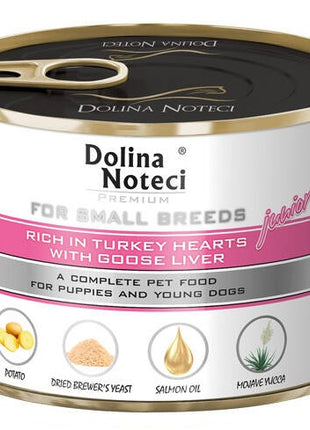 Dolina Noteci Premium Pies Mały Junior serca indyka i wątróbka z gęsi 185g
