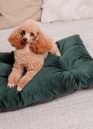 MIMIKO Pets Legowisko Poducha Velvet 70x50cm butelkowa zieleń
