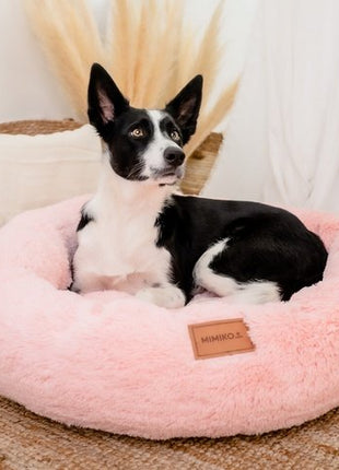 MIMIKO Pets Legowisko Shaggy okrągłe M 45cm różowe