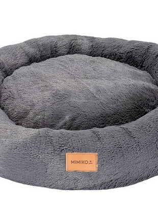 MIMIKO Pets Legowisko Shaggy okrągłe XL 75cm grafitowe