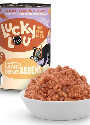 Lucky Lou Lifestage Adult Drób i łosoś puszka 400g