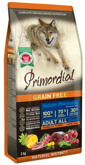 Primordial Dog Grain Free Adult Lamb & Tuna 2kg