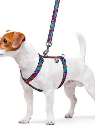 Collar WauDog Nylon Szelki nylonowe anatomiczne w kształcie litery H, z QR-paszportem, plastikowy fastex, wzór LATO, rozmiar L 25mm