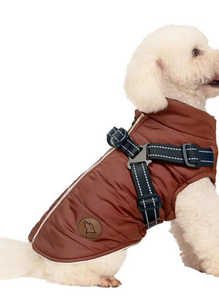 Zolux Kurtka puchowa z szelkami dla psa R.35 ceglasta