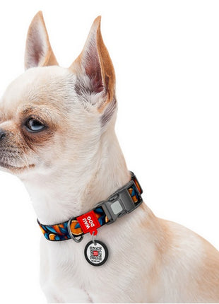 Collar WauDog Nylon Obroża nylonowa z QR-paszportem, plastikowy fastex, wzór POMARAŃCZE, 20mm/28-40cm