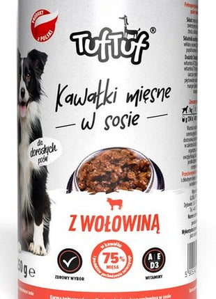 TUF TUF Kawałki mięsne z wołowiną dla psa puszka 415g