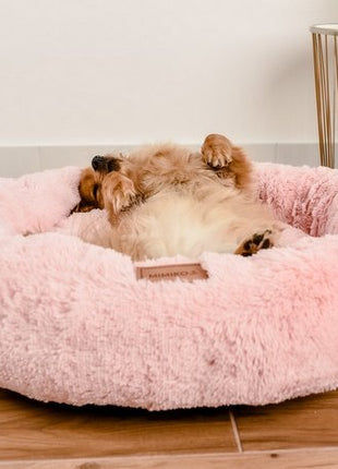 MIMIKO Pets Legowisko Shaggy okrągłe M 45cm różowe
