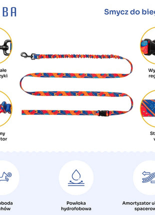 CHABA Smycz z amortyzatorem do biegania Story III L 25mm/280cm Aussie