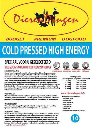 Merkloos Budget Premium Dogfood Cold Pressed High Energy