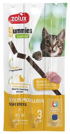 Zolux Yummies Miękki przysmak dla kota - Pałeczki Indyk & Wątróbka 3x5g
