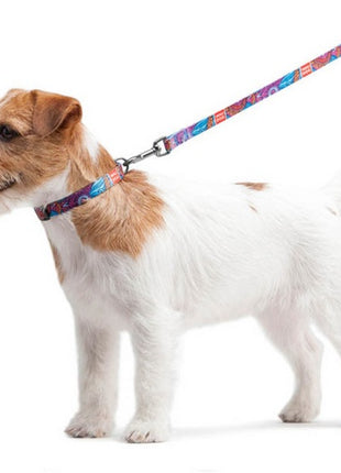 Collar WauDog Nylon Obroża nylonowa z QR-paszportem, plastikowy fastex, wzór LATO, 15mm/25-35cm