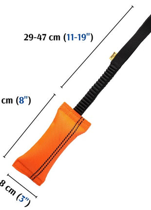 Dingo Zabawka dla psa - Szarpak z węża strażackiego z rączką bungee pomarańczowy