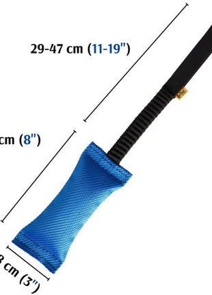 Dingo Zabawka dla psa - Szarpak z węża strażackiego z rączką bungee niebieski