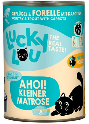 Lucky Lou Lifestage Kitten Drób i pstrąg puszka 400g
