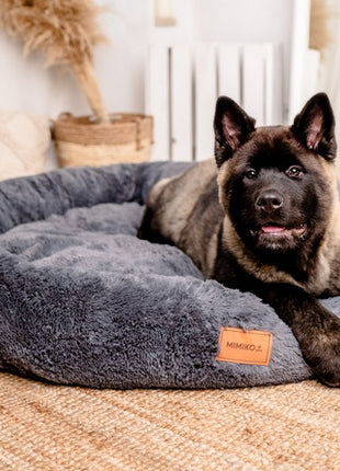 MIMIKO Pets Legowisko Shaggy okrągłe XXL 100cm grafitowe