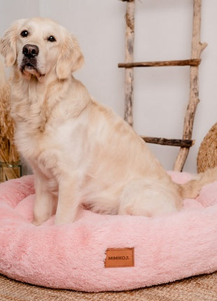 MIMIKO Pets Legowisko Shaggy okrągłe XXL 100cm różowe