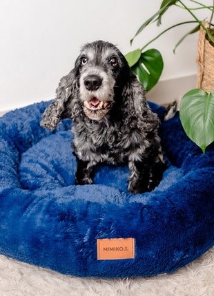 MIMIKO Pets Legowisko Shaggy okrągłe XL 75cm chabrowe