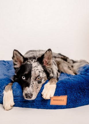 MIMIKO Pets Legowisko Shaggy okrągłe XXL 100cm chabrowe