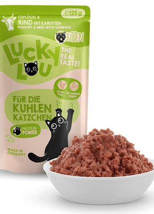 Lucky Lou Lifestage Kitten Drób i wołowina saszetka 125g