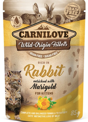 Carnilove Cat Rabbit & Marigold Kitten - królik i nagietek saszetka 85g