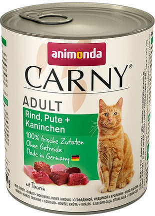 Animonda Carny Adult Wołowina, Indyk + Królik puszka 800g