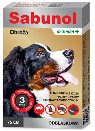 Sabunol GPI Obroża przeciw pchłom dla psa odblaskowa 75cm
