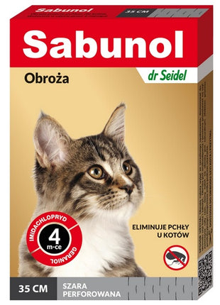 Sabunol Obroża przeciw pchłom dla kota szara 35cm