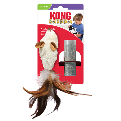KONG Cat Refillable Catnip Feather Mouse