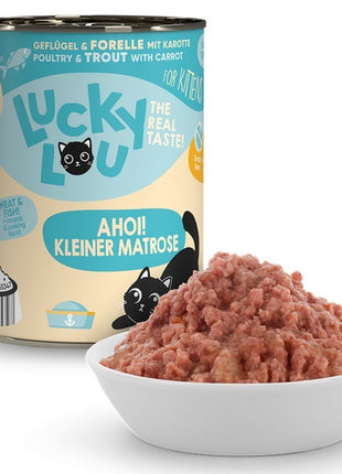 Lucky Lou Lifestage Kitten Drób i pstrąg puszka 400g