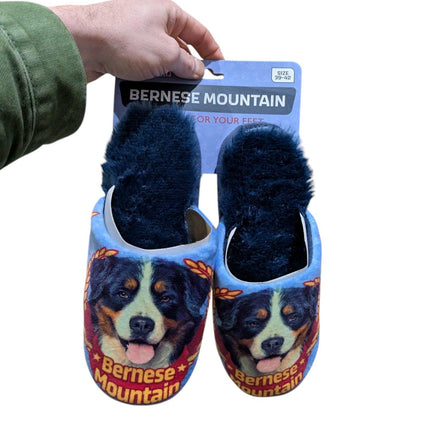 Unbranded Bernese Mountain Dog Slippers, Dark Blue